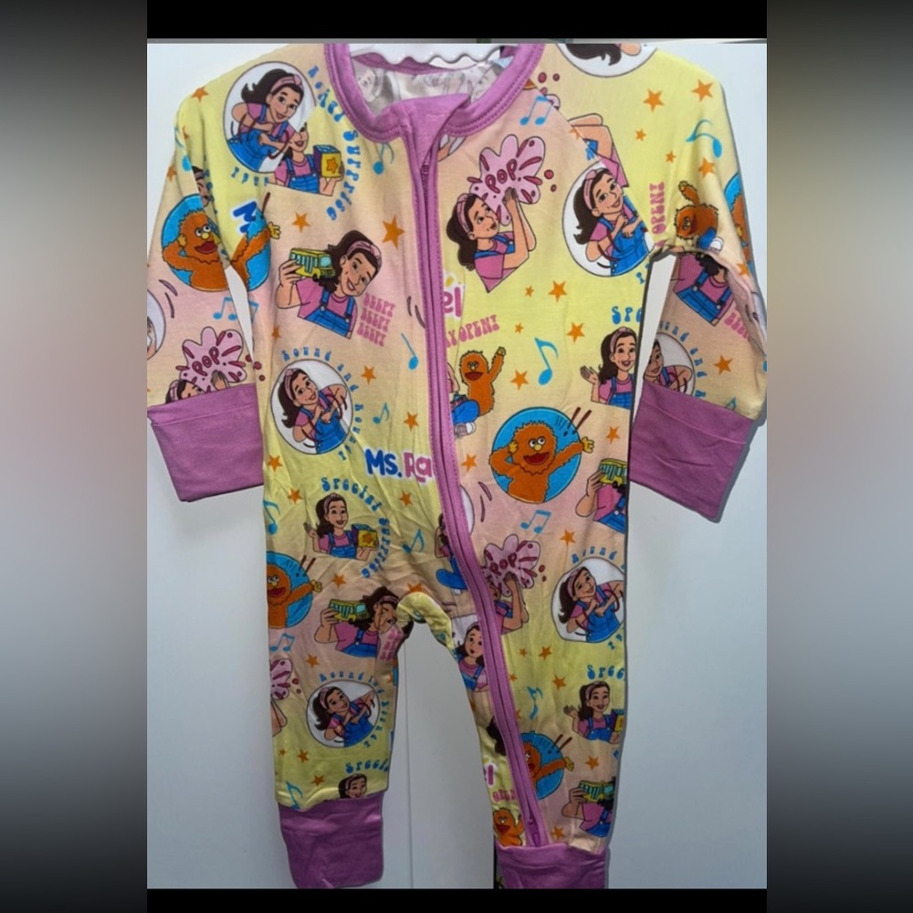 BAMBOO Kids One Piece Footie - Yellow and Purple